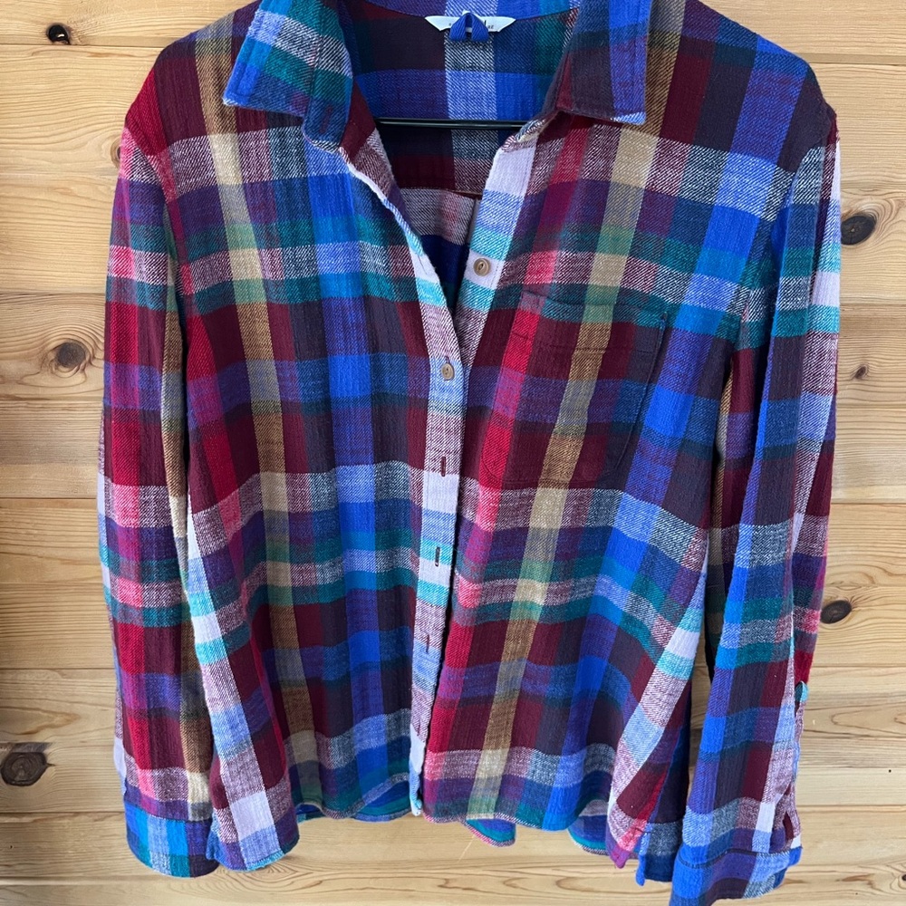 Beautiful 100% Cotton L.L. Bean Plaid Flannel Shirt XL